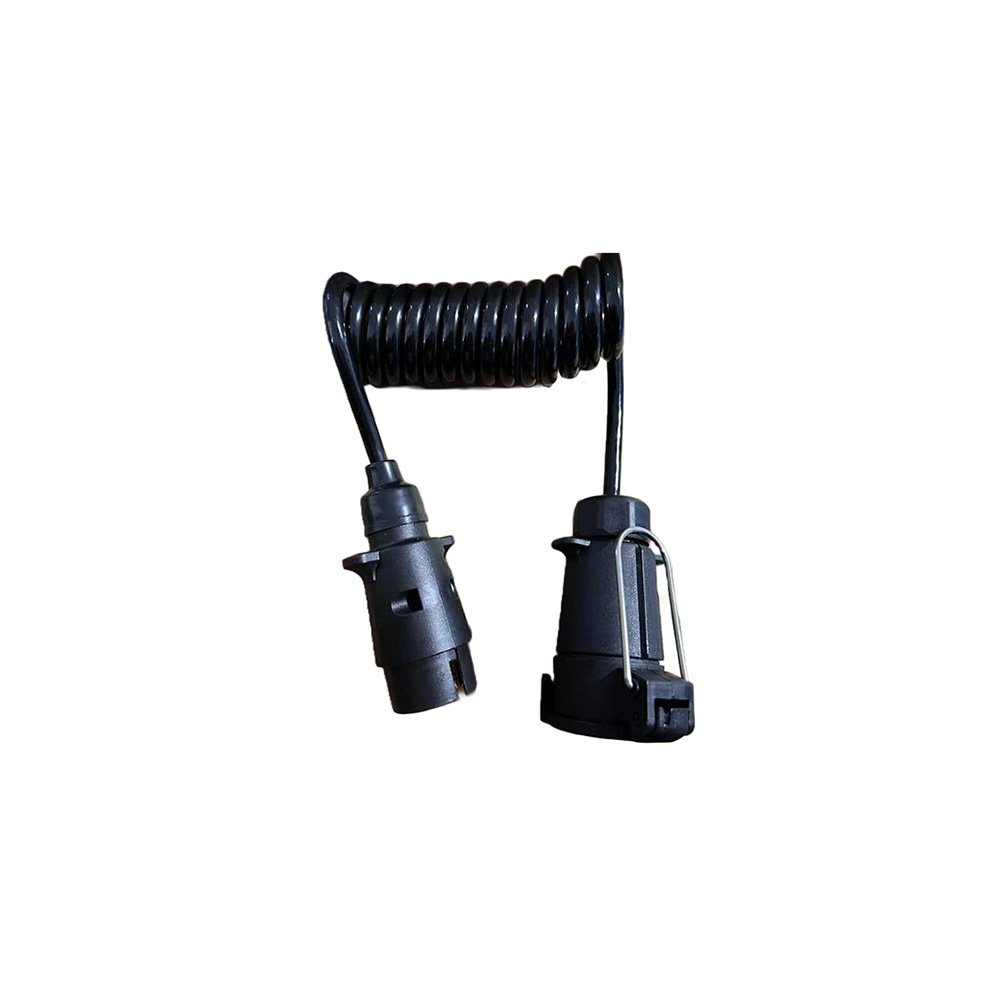 Rallonge fiche spiralée/prise 7 pôles 12V 1,5m