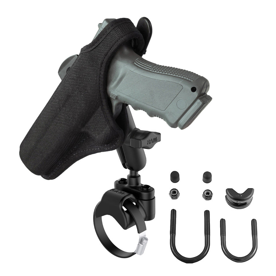 RAM® ATV/Side By Side dubbele kogel-railhouder met wapenholsterclip