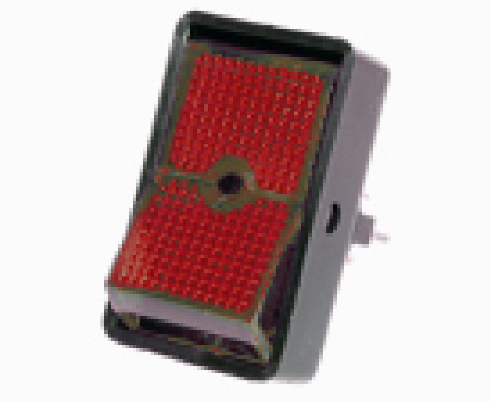 Schakelaar vierkant rond gat rood 16A 12V