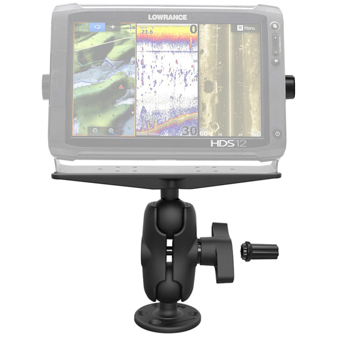 RAM® Pin-Lock™ houder voor mariene elektronica met Gimbal-knop - D-formaat kort