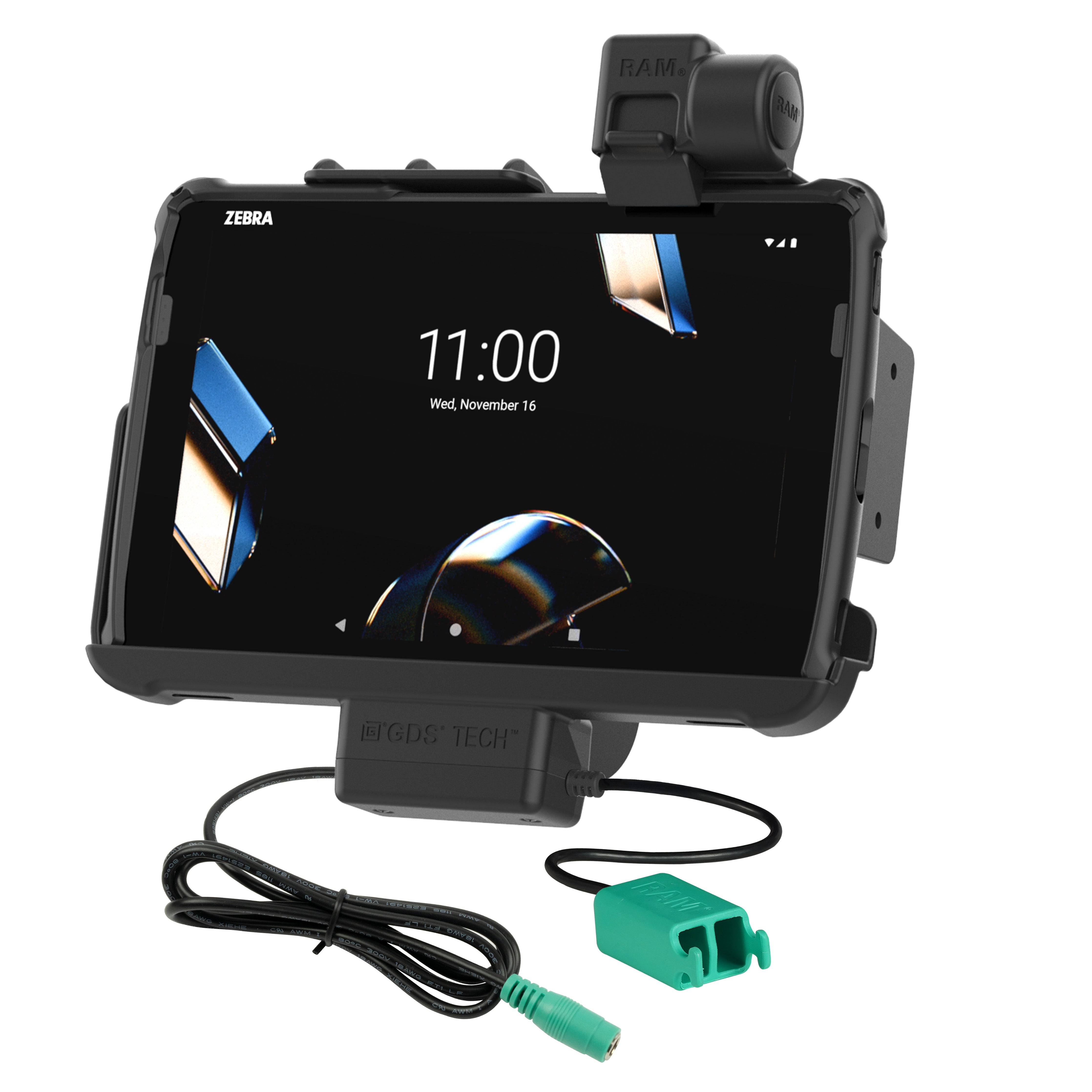 RAM® Tough-Dock™ strøm + dobbelt USB med lås til Zebra ET4x 10"