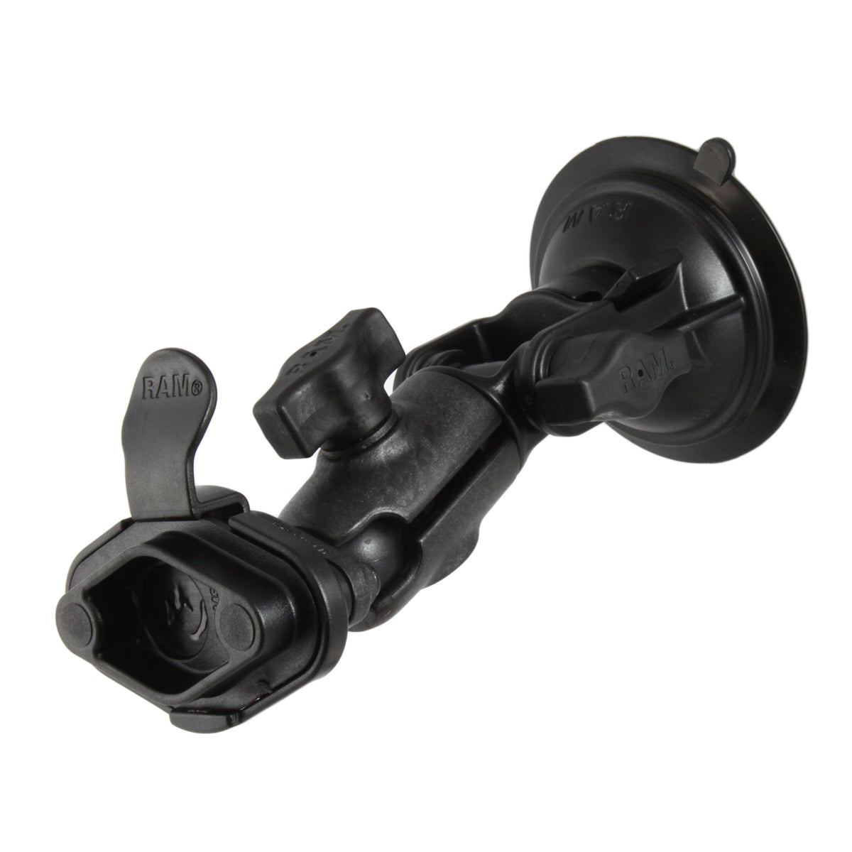 RAM® Twist-Lock™ composite suction cup ratchet mount with quick-release