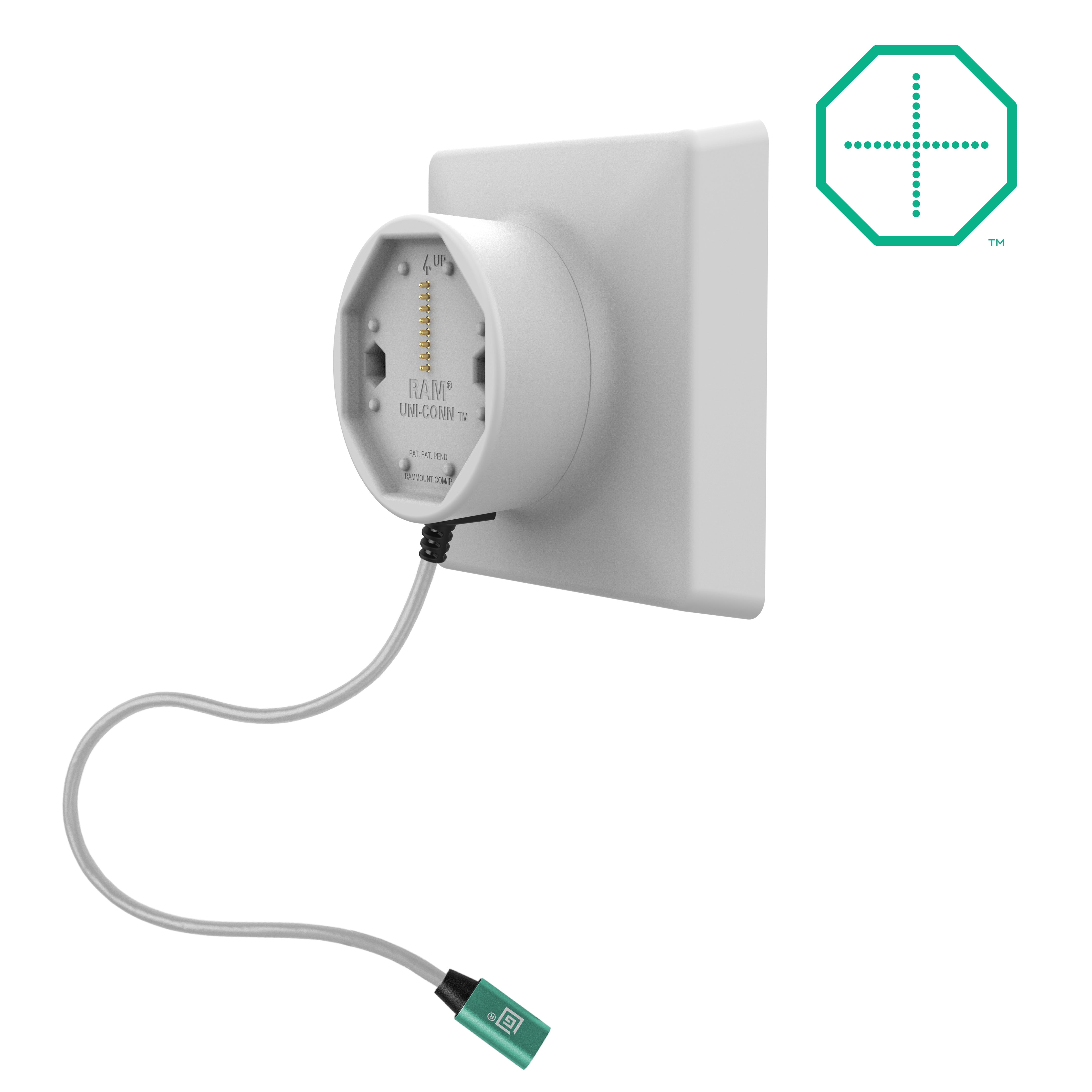 GDS® Uni-Conn™ gevoede dock met USB-C en VESA-adapter - grijs