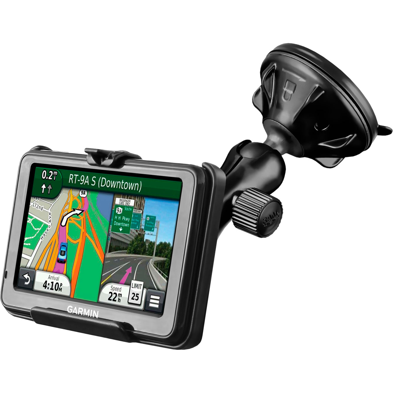 RAM® Twist-Lock™ low-profile zuignaphouder voor Garmin nuvi 200W + meer