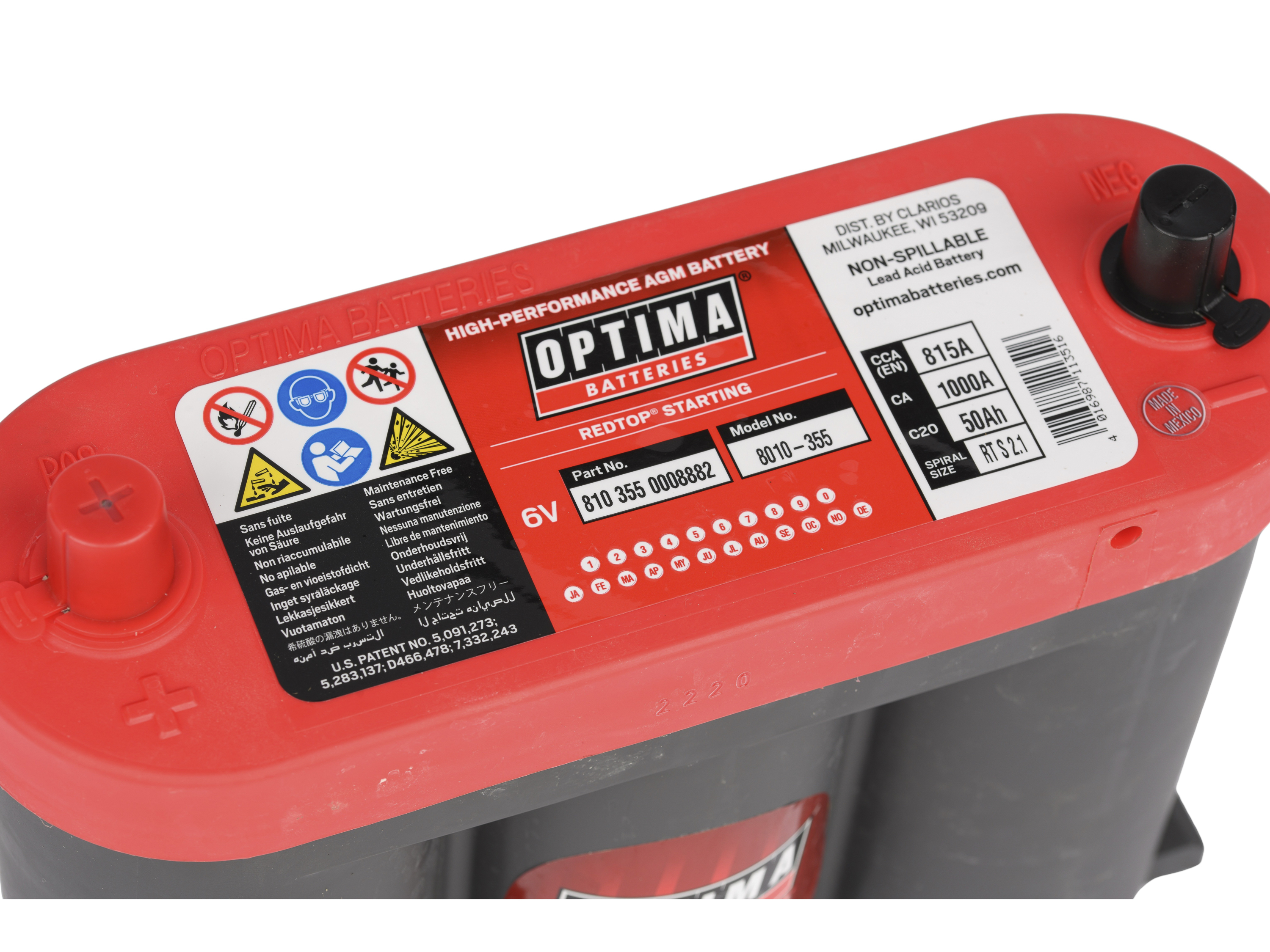 Bateria Optima Red Top S-2.1 (6V) 50Ah 815CCA - 810355000