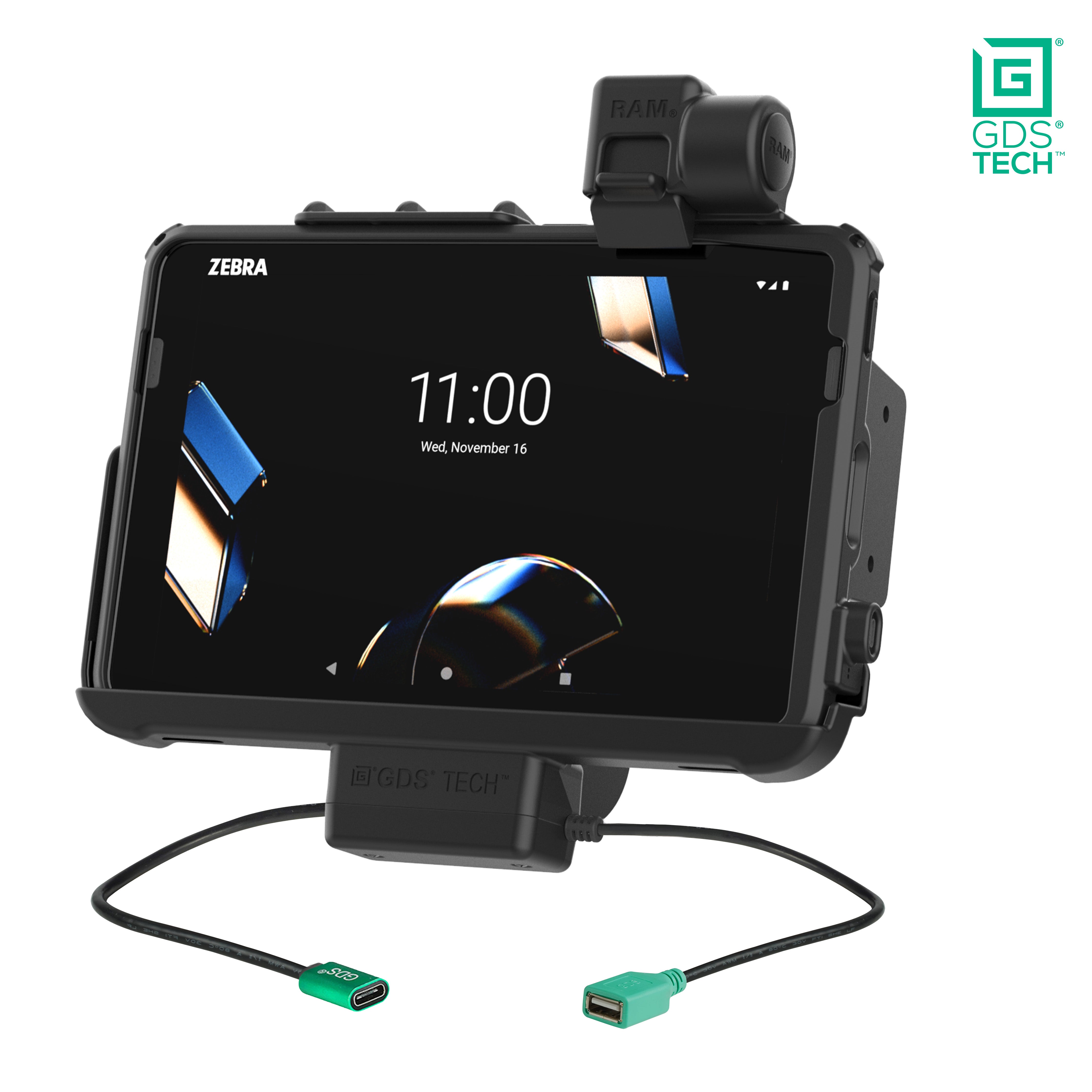 GDS® stroom + data dock met vergrendeling voor Zebra ET401 en ET4x 10"