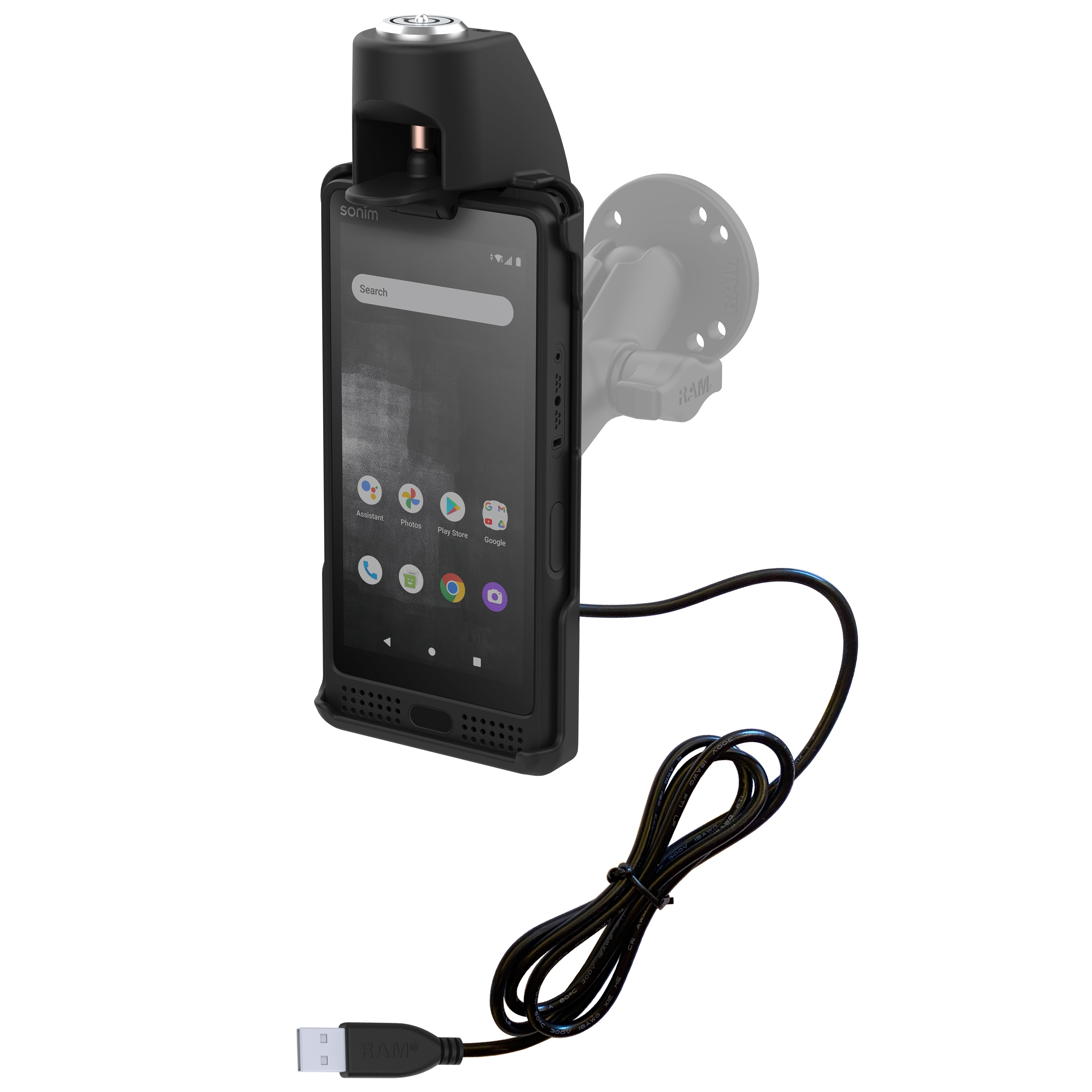 RAM® EZ-Roll'r™ gevoed afsluitbaar dock voor Sonim XP10