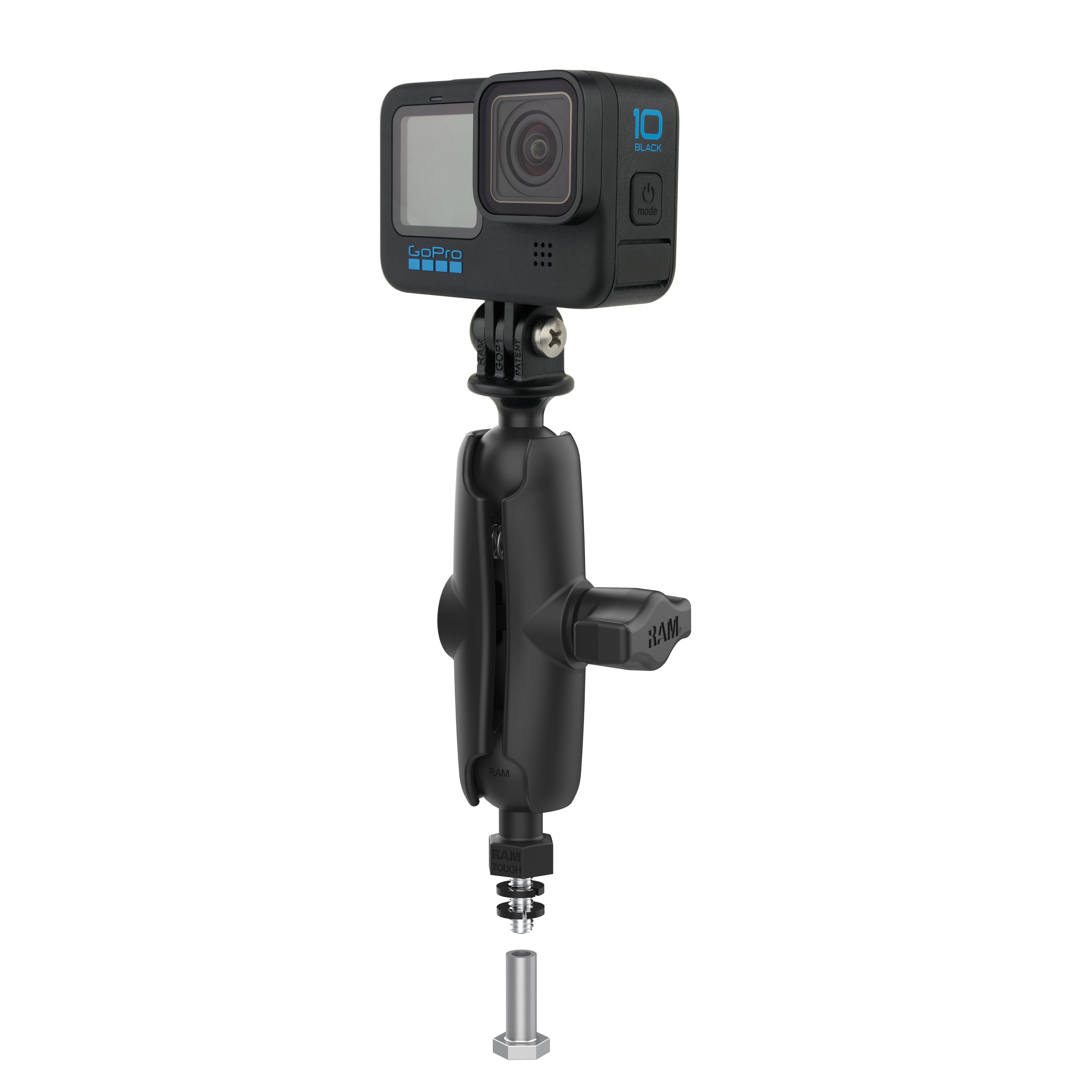 RAM® Tough-Ball™ voor Bronco Hood Tie Down met actiecamera-adapter