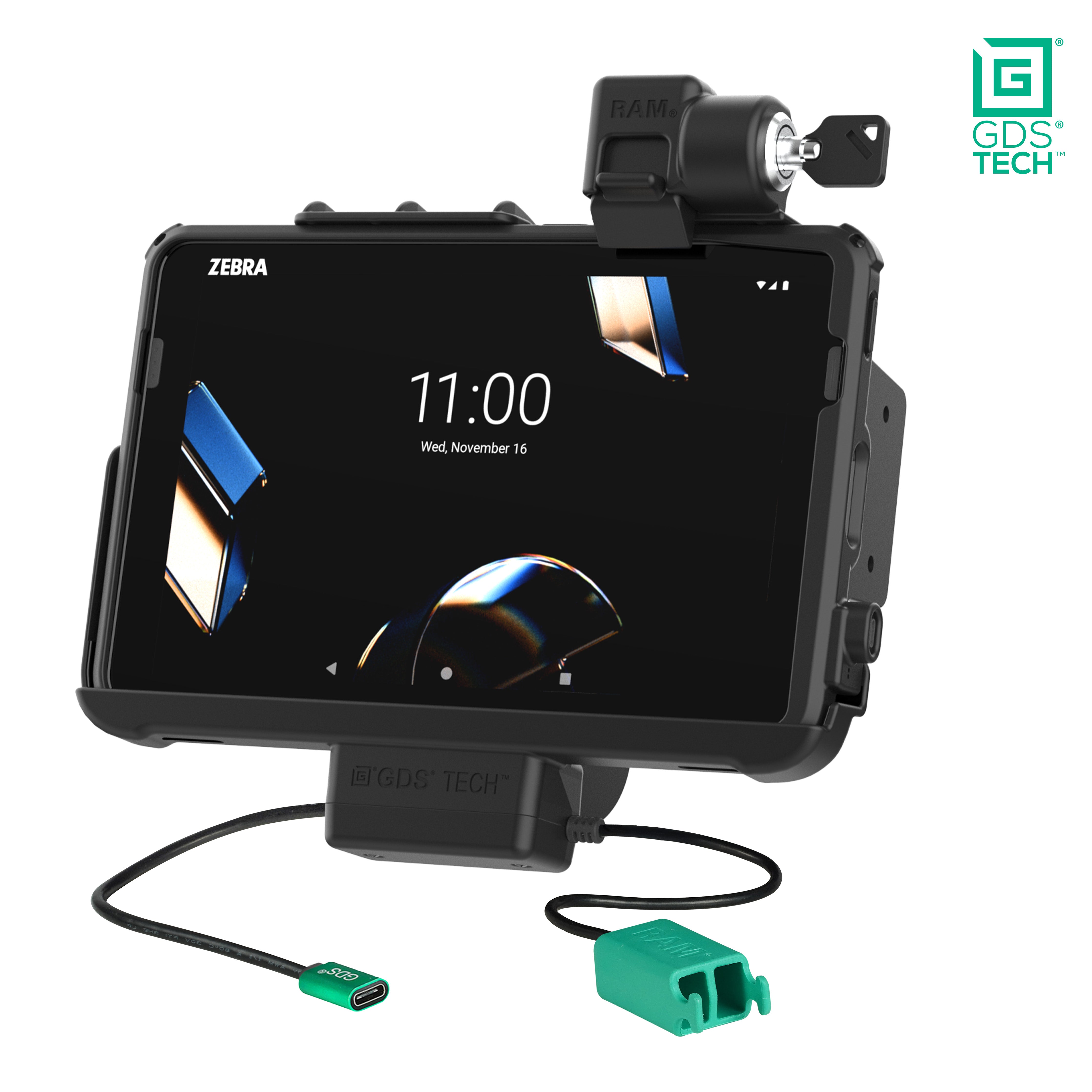 Vergrendelbare GDS® dock + dubbele USB voor Zebra ET401 10" met IntelliSkin®