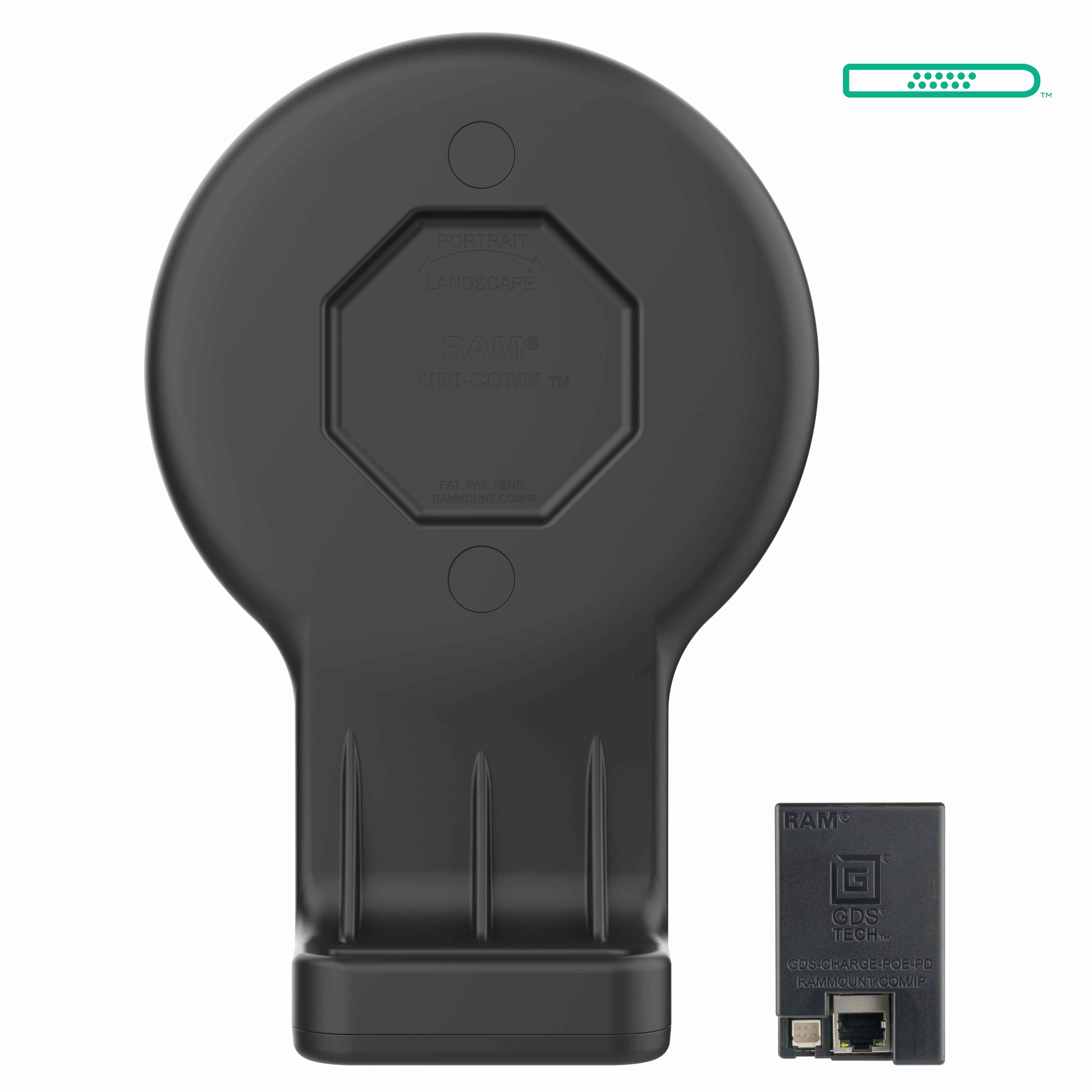 GDS® Uni-Conn™ wanddock met magnetische ontvanger en PoE