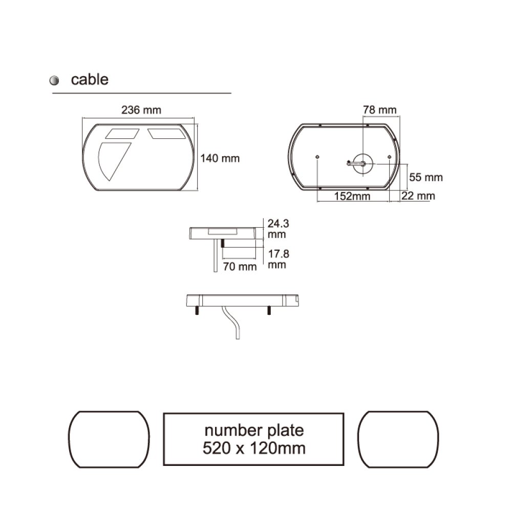 Achterlicht SMART LED 12V 6-functie 5-pin links
