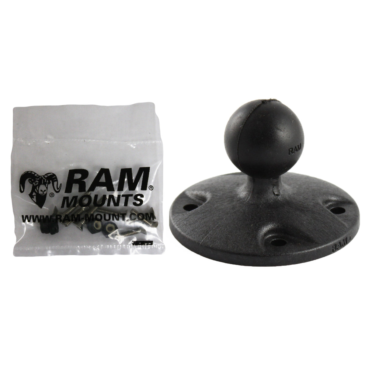 RAM® composiet ronde plaat met kogel & bevestigingsmateriaal voor Garmin GPSMAP + meer