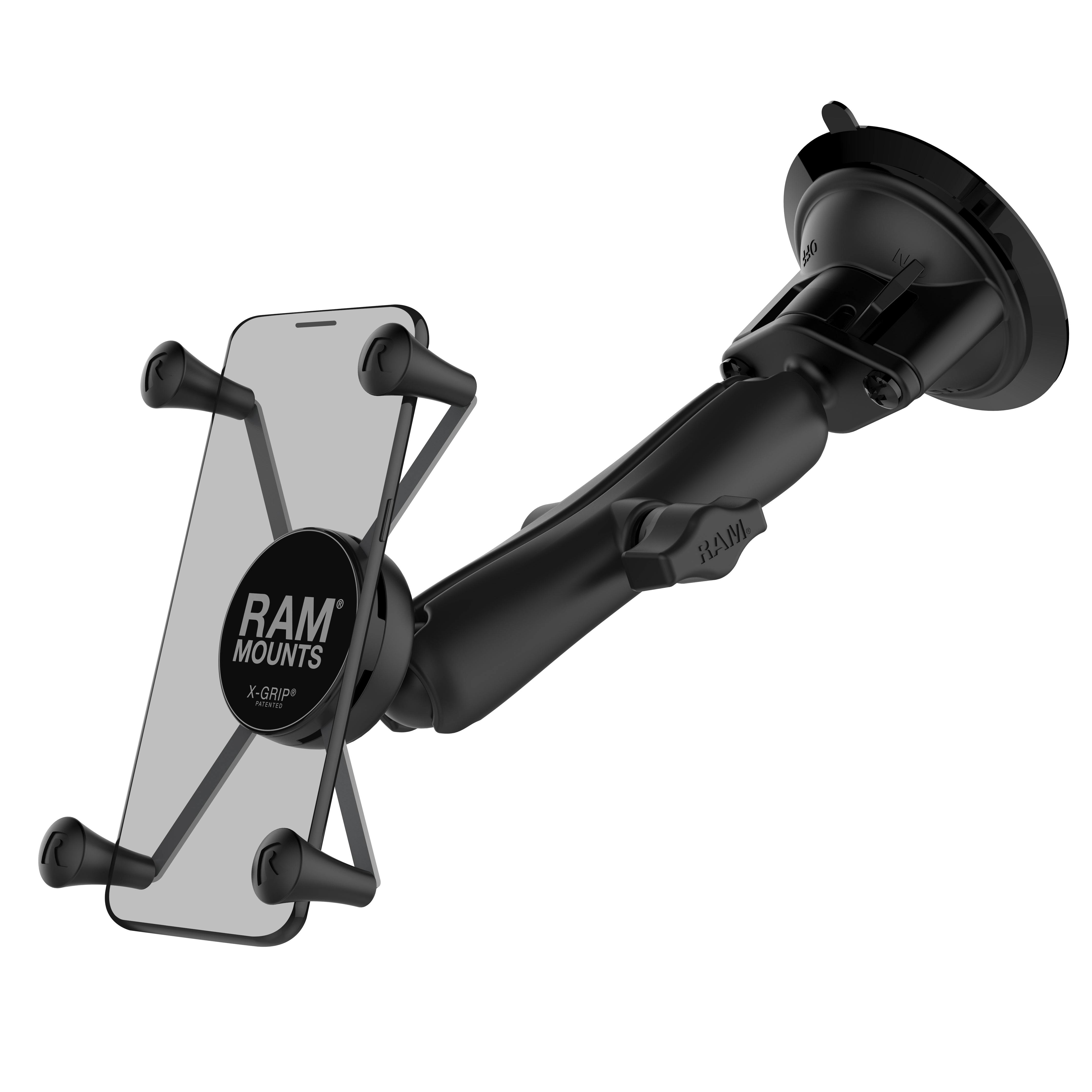 RAM® X-Grip® houder voor grote telefoons met Twist-Lock™ zuignap – lang