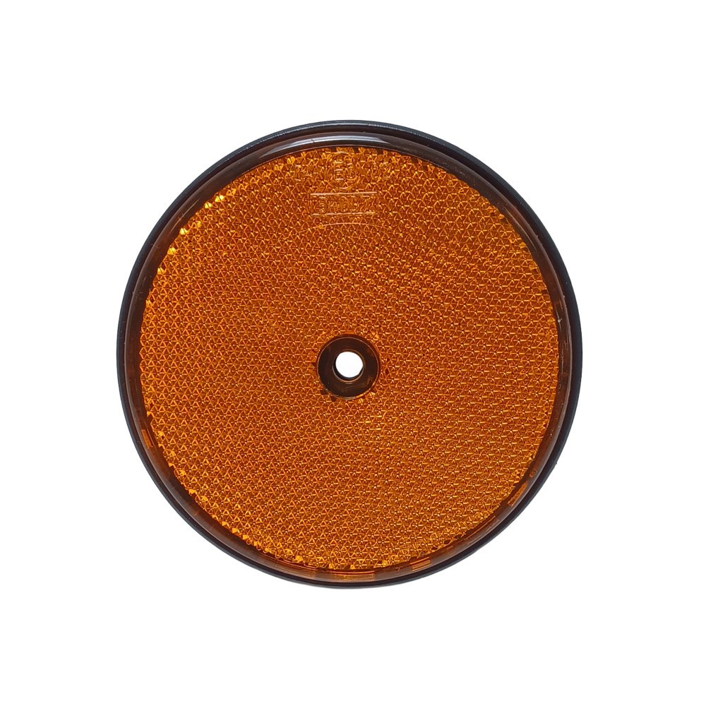 Reflector rond oranje schroefgat Ø80mm