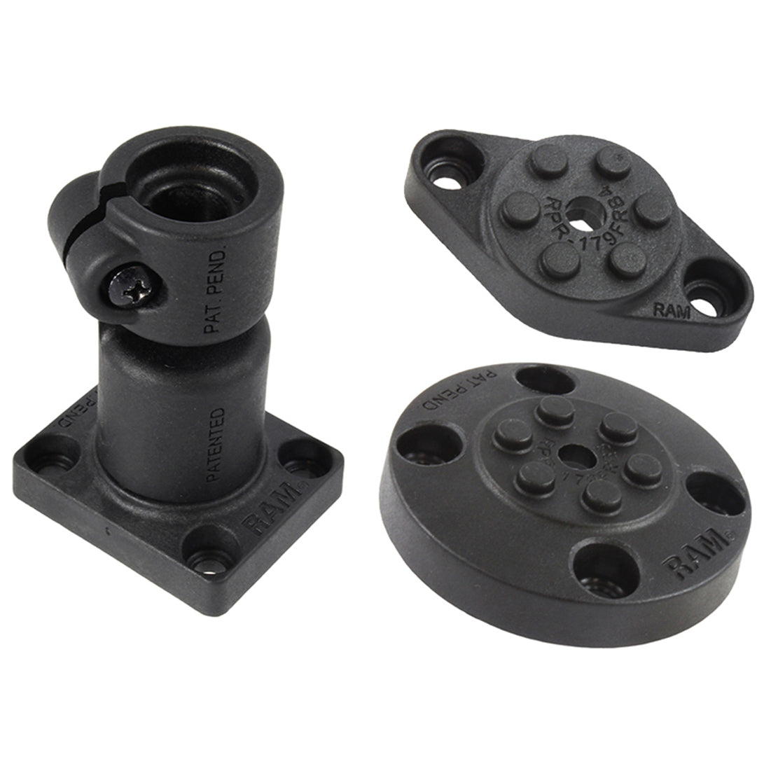 Receptor RAM® Flex-Rod™ con accesorios drill-down RAM® Pin-Lock™