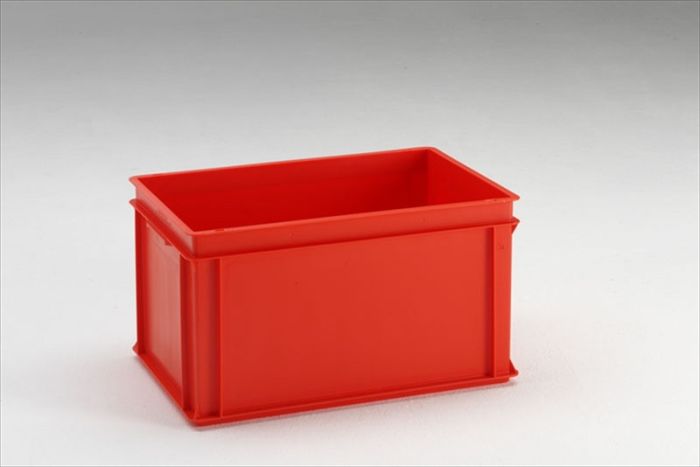 Euronorm stapelbak, Normbox, 600x400x325 mm, 60 liter rood virgin plastic