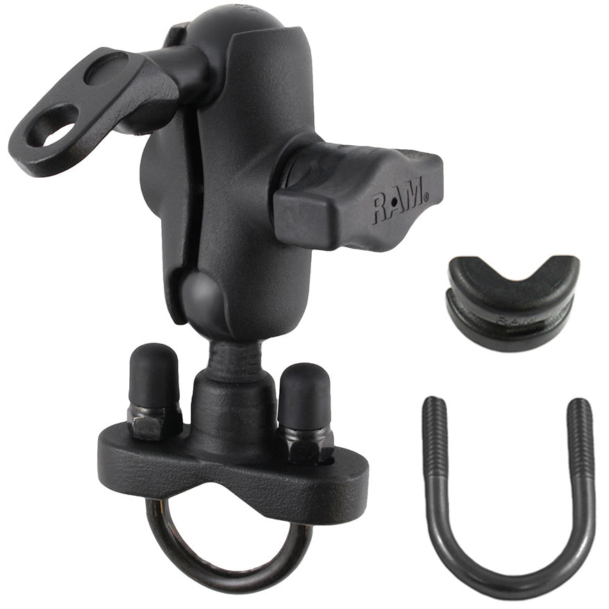 Podwójny uchwyt kulkowy RAM® U-Bolt do kierownicy z otworem 9 mm – krótki