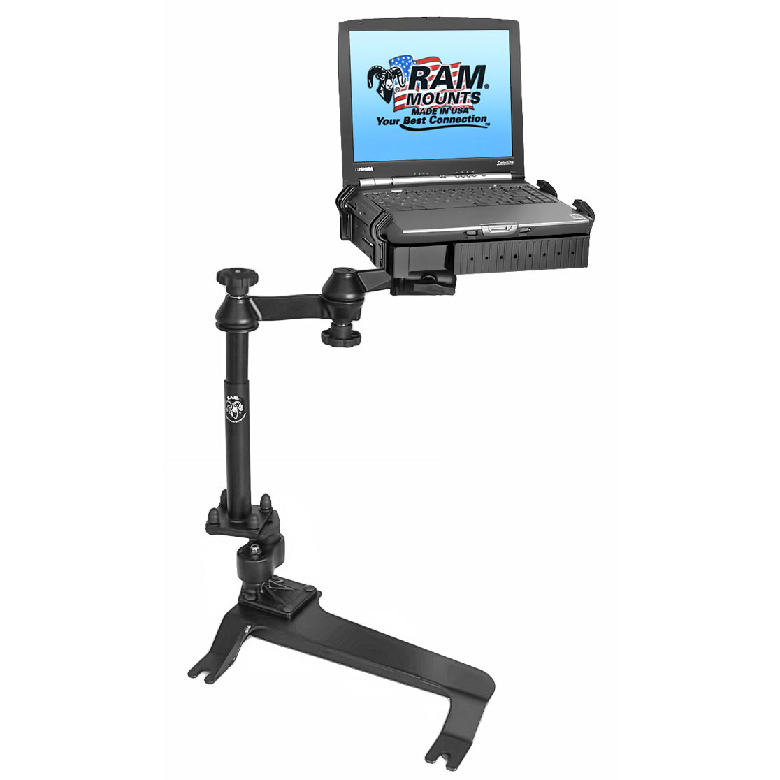RAM® laptophouder met Adjust-A-Pole™ voor '00-06 Chevy trucks + meer
