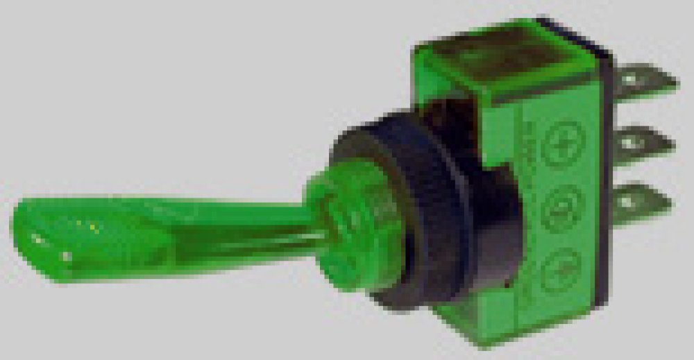 Schakelaar on - off groen 20A 12V