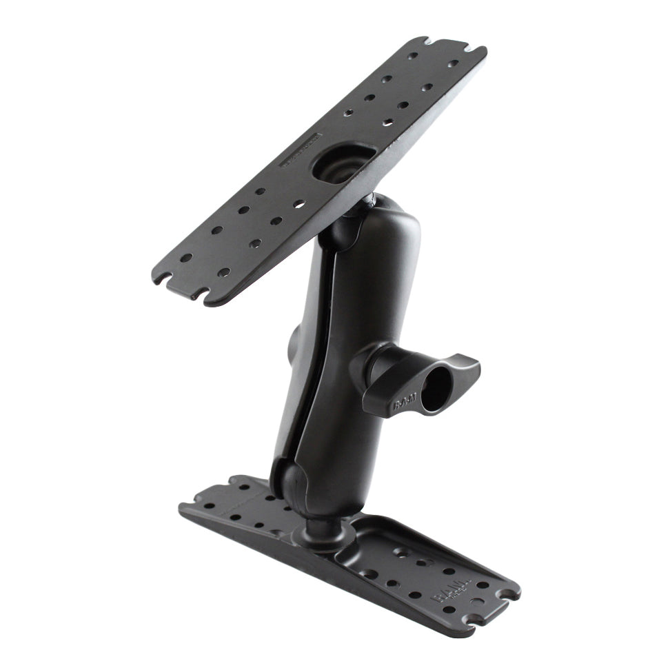 RAM® double ball holder with two large marine electronics plates