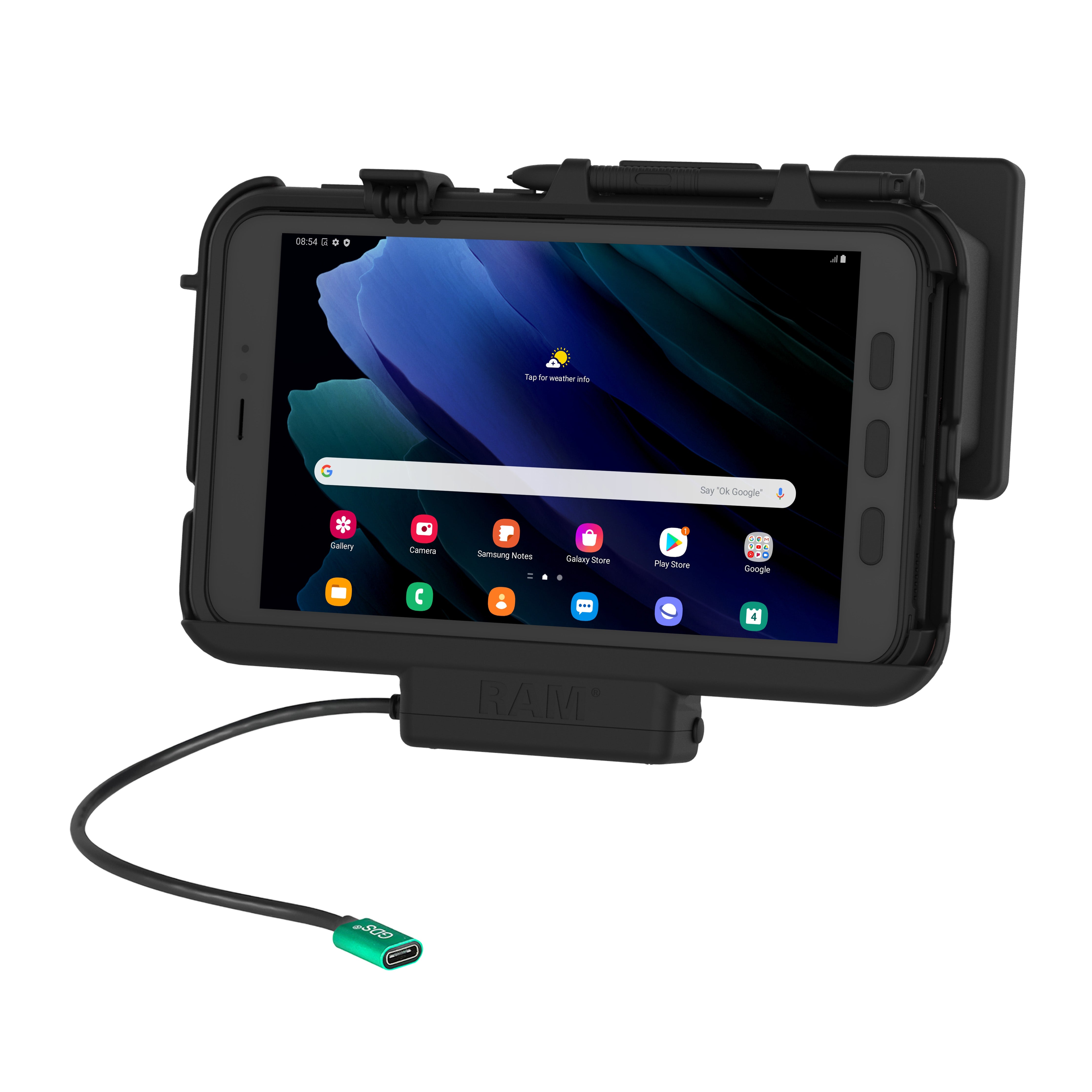 RAM® USB-C powered dock voor Tab Active3 met OtterBox uniVERSE