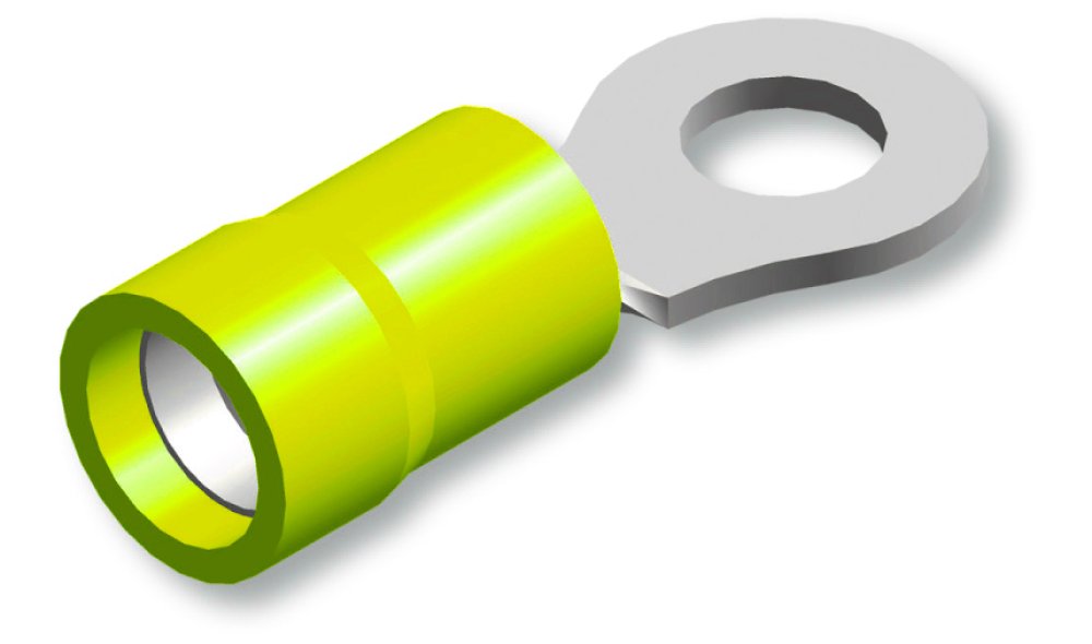 Cosse 6,5mm anneau jaune 676