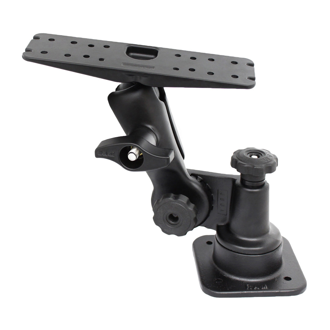 RAM® soporte horizontal Ratchet™ con placa grande para electrónica