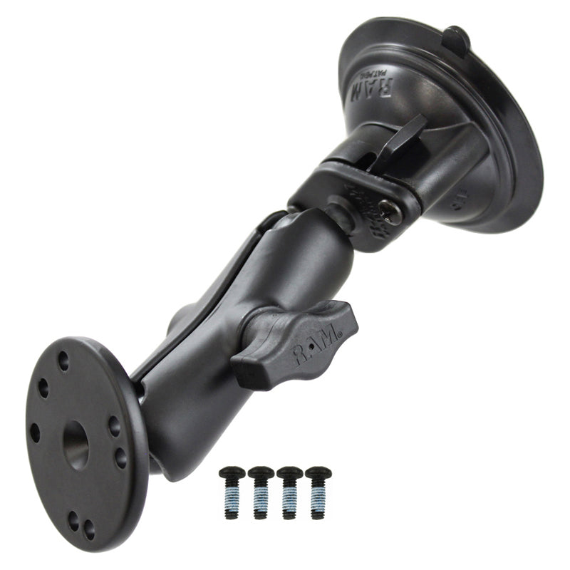 RAM® Twist-Lock™ zuignaphouder met ronde plaat & bevestigingsmateriaal