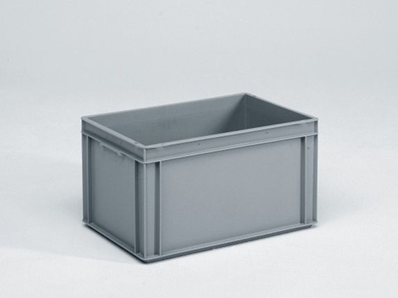 Euronorm stapelbak, Normbox, 600x400x325 mm, 60 liter grijs virgin plastic