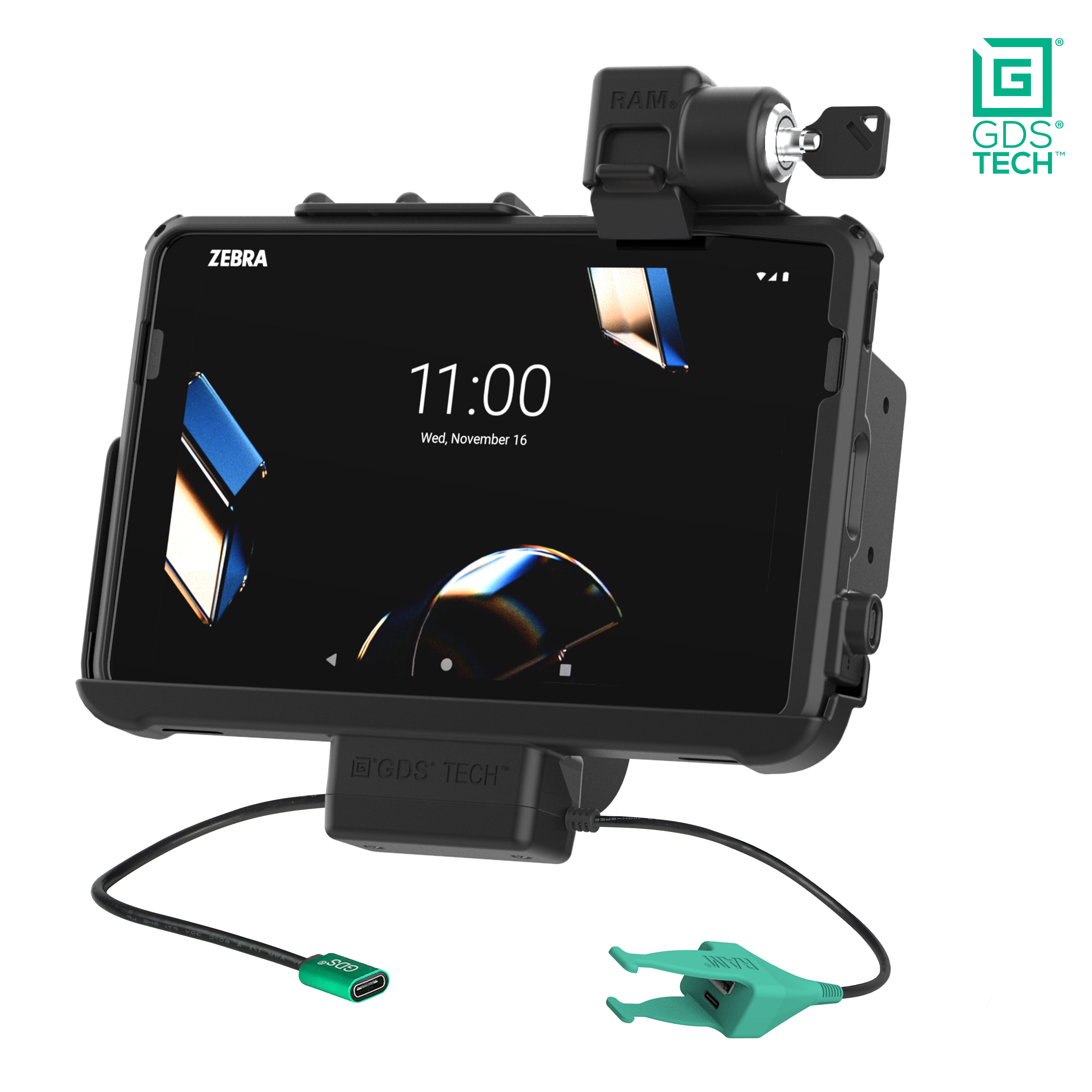 Vergrendelbare GDS® dock + USB-A en RJ45 voor Zebra ET401 10" met IntelliSkin®