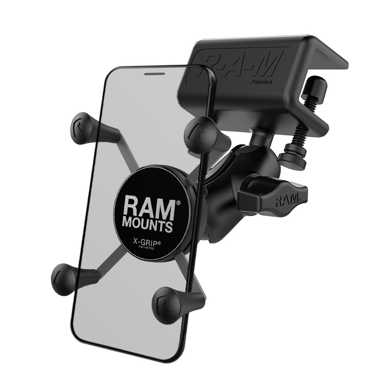 RAM® X-Grip® telefoonhouder met Glare Shield klembasis