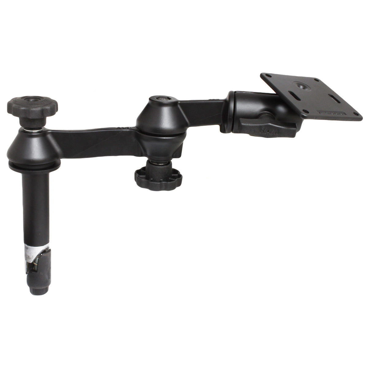 Asta superiore RAM® da 4" con doppi bracci snodati e piastra VESA 75x75mm