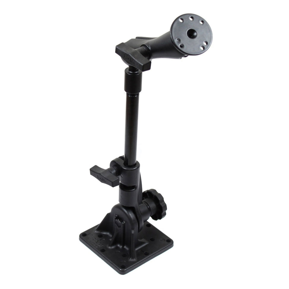 RAM® voetstukhouder met 9" buis en dubbele kogelhouder in C-formaat