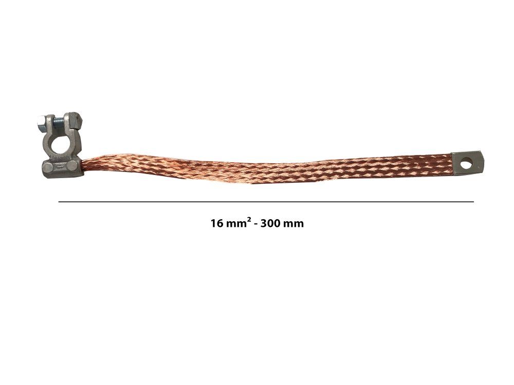 Câble de masse 16mm² 300mm Ø8mm cosse de batterie