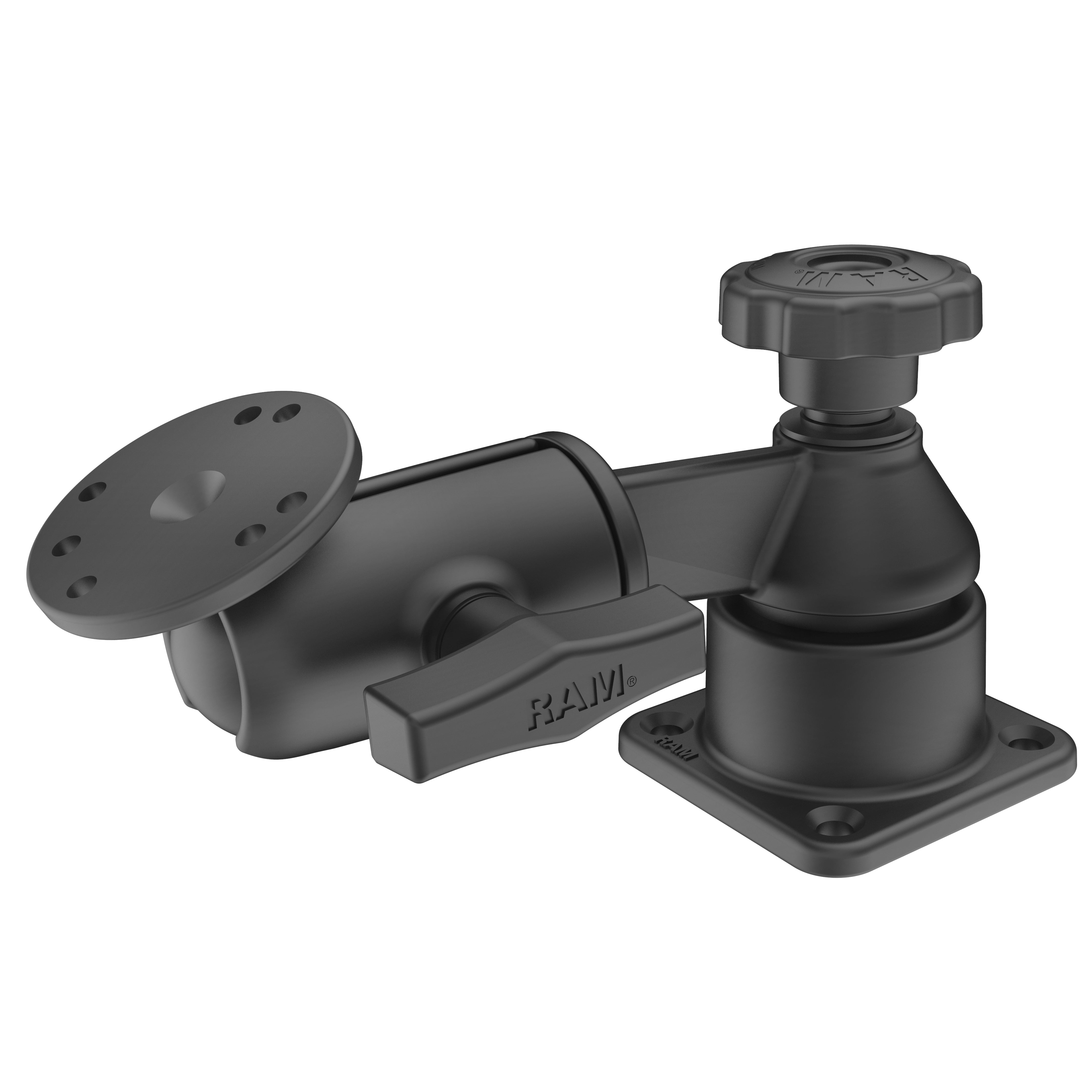 Soporte de brazo articulado horizontal RAM® de 6" con placa redonda de bola y rótula