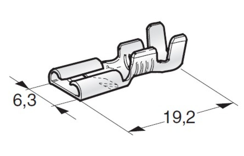 Cosse de câble F630 avec languette, 1-2,5mm²