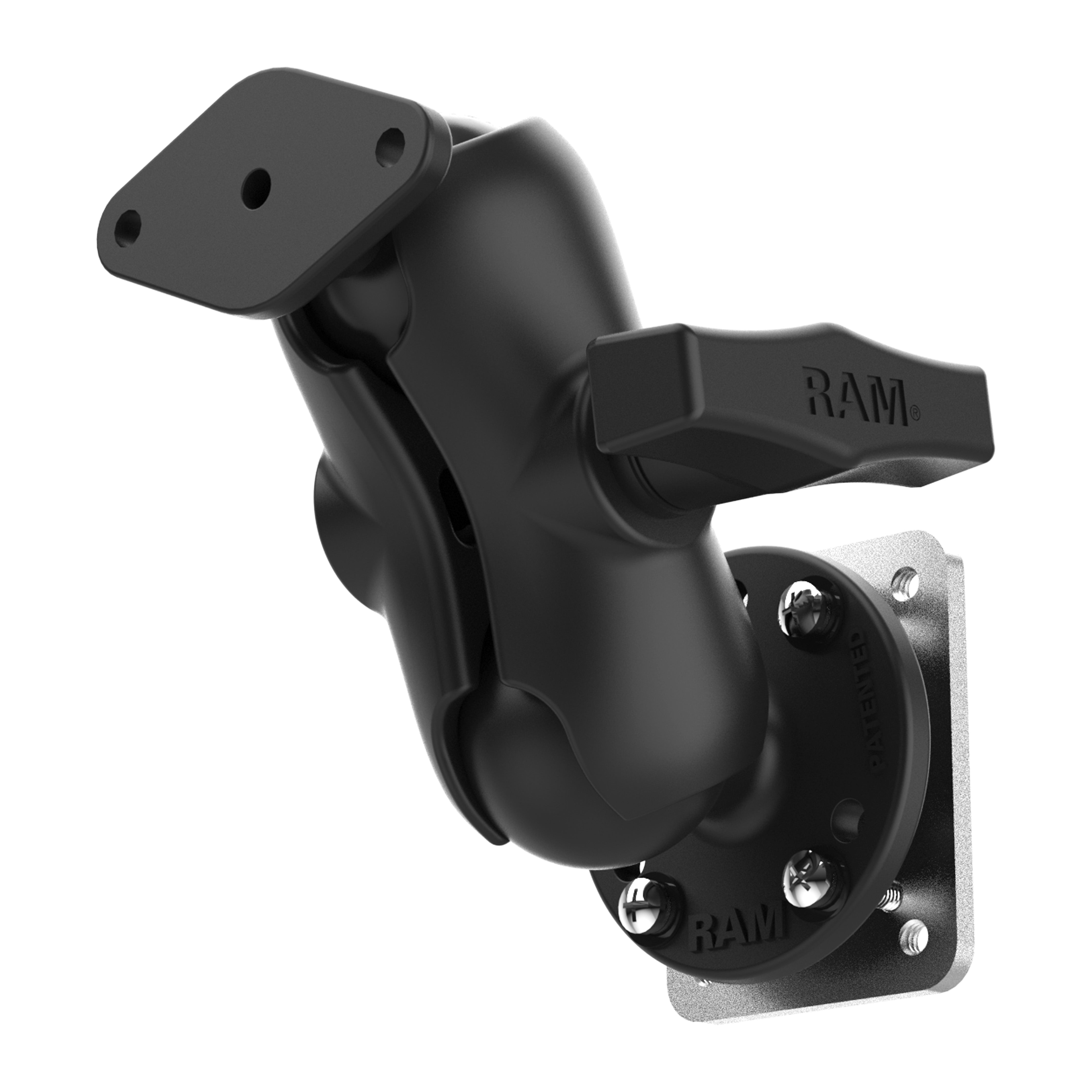 RAM® dashboardhouder met montageplaat & diamantplaat – C-formaat kort