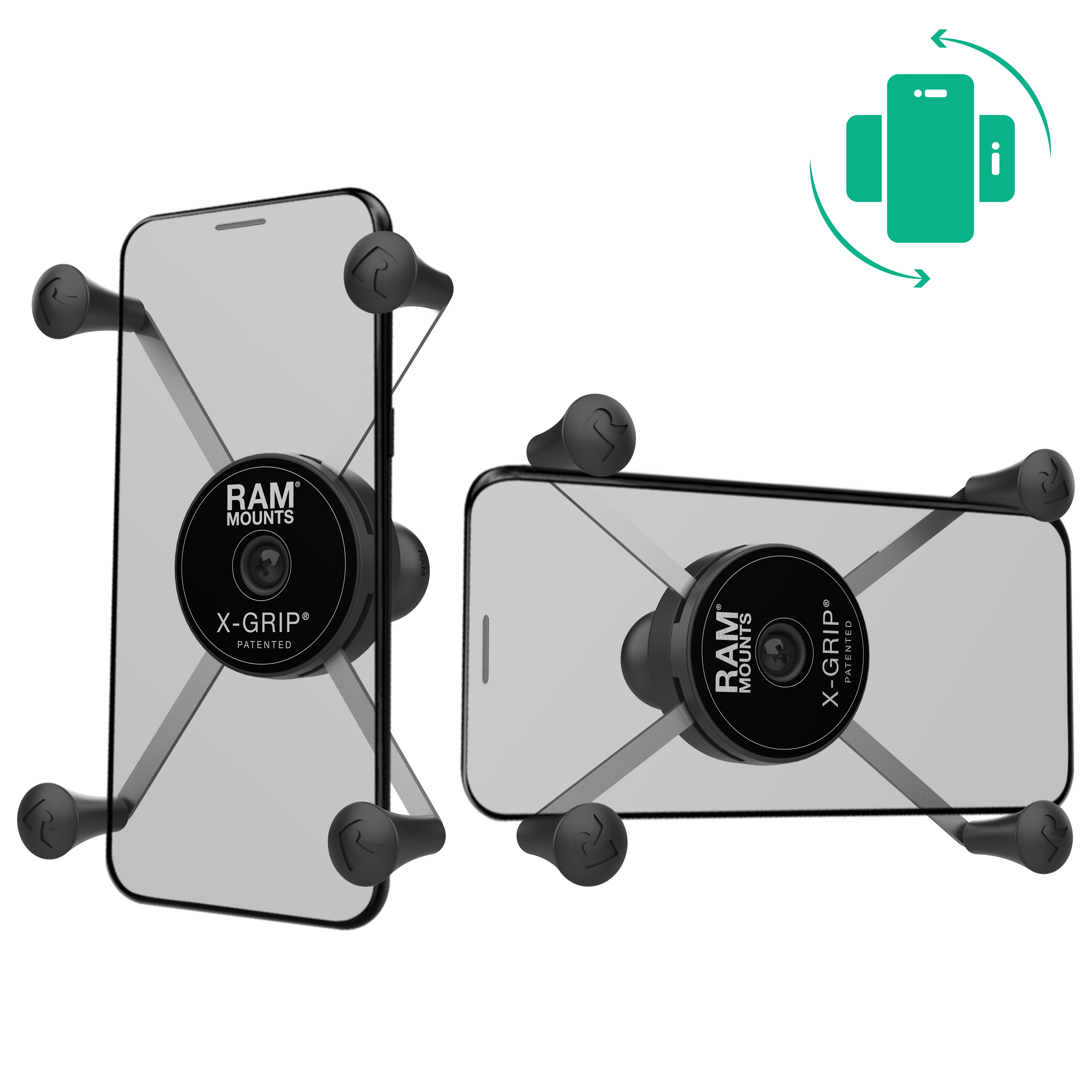 Soporte para teléfono grande giratorio RAM® X-Grip® con bola - Tamaño B