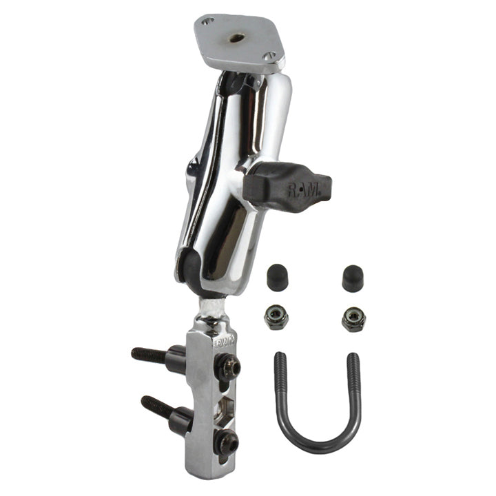 RAM® chroom motor rem-/koppelingsreservoir houder met ruitvormige plaat