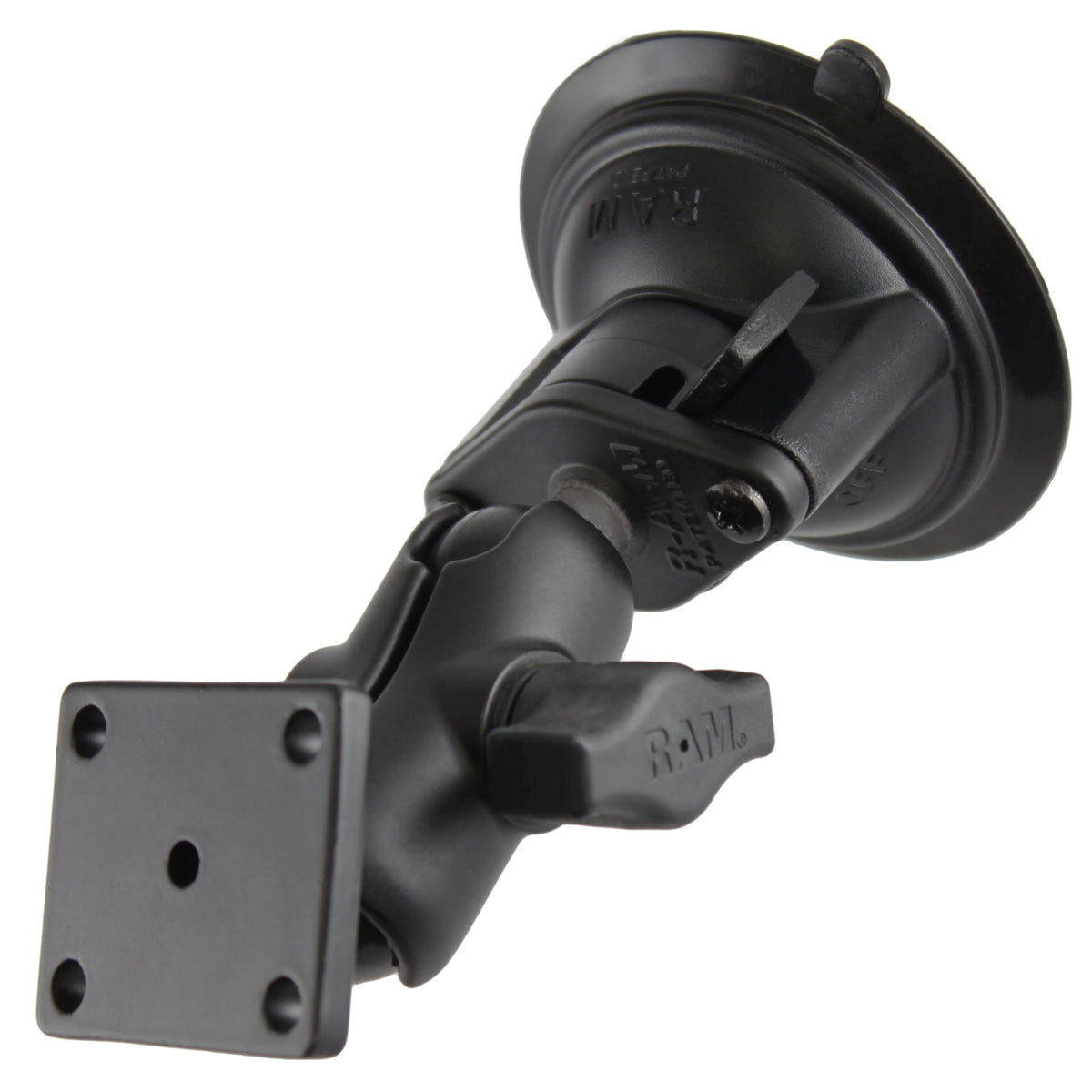 RAM® Twist-Lock™ zuignap dubbele kogelhouder met AMPS-gatpatroon