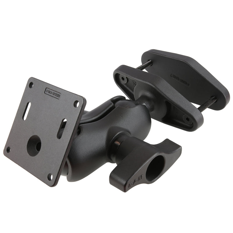 RAM® 4" klemmeholder til firkantet stolpe med 75x75mm VESA-plade