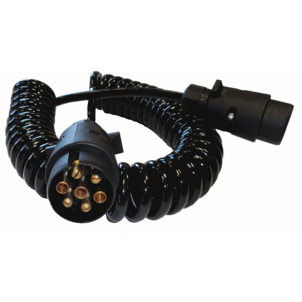 Câble spiralé - 7 pôles - pvc - 5m - fiches