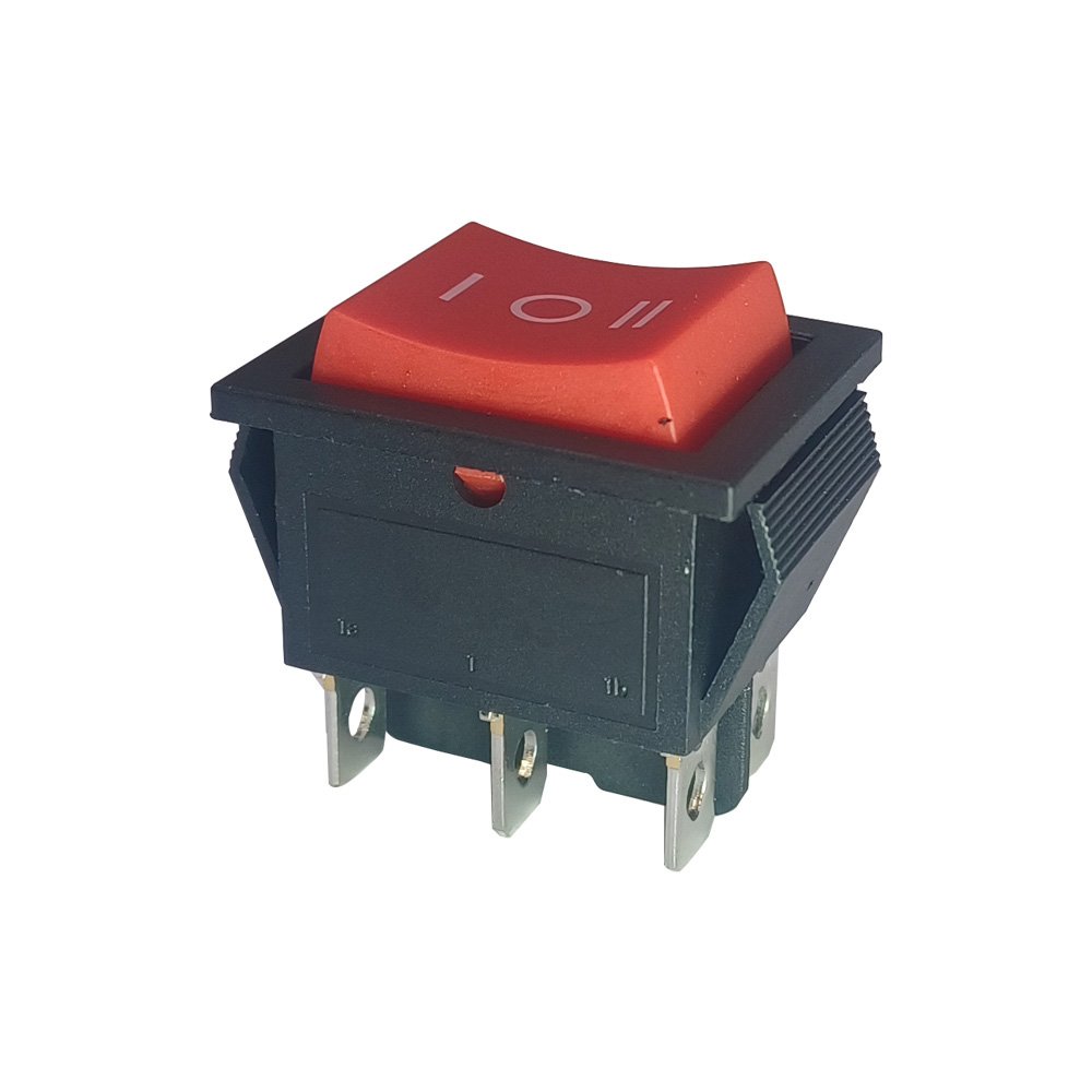 Tuimelschakelaar On - Off - On 12-24V 20A rood