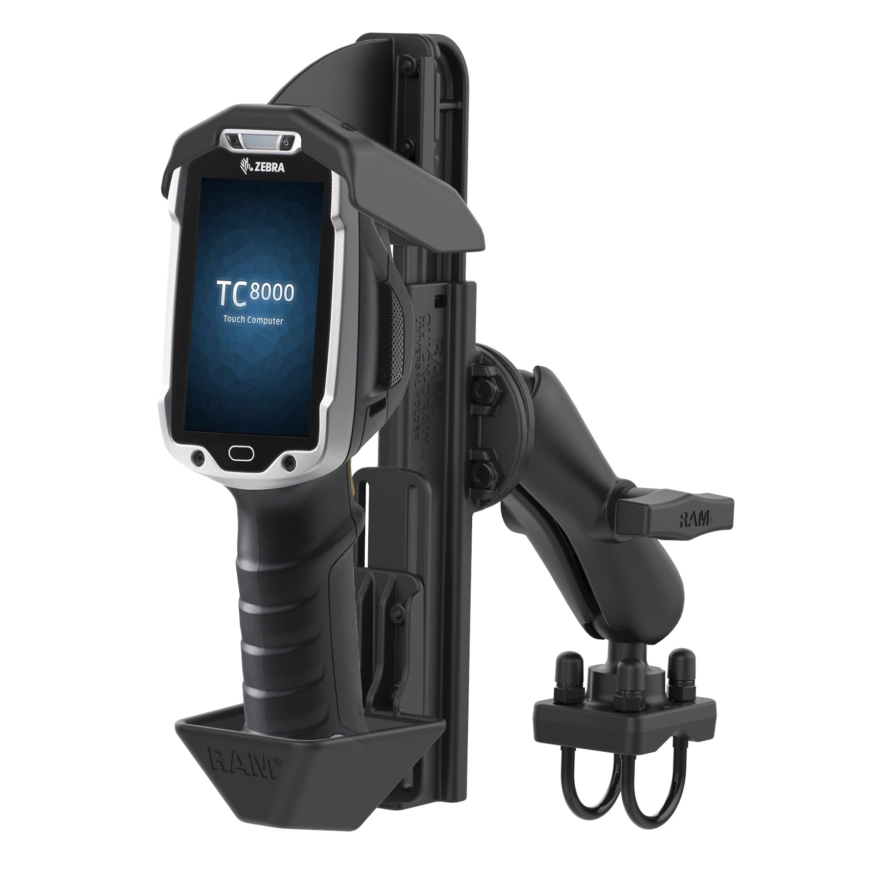 RAM® Quick-Draw™ houder voor Zebra TC8000/8300 met dubbele U-boutbasis