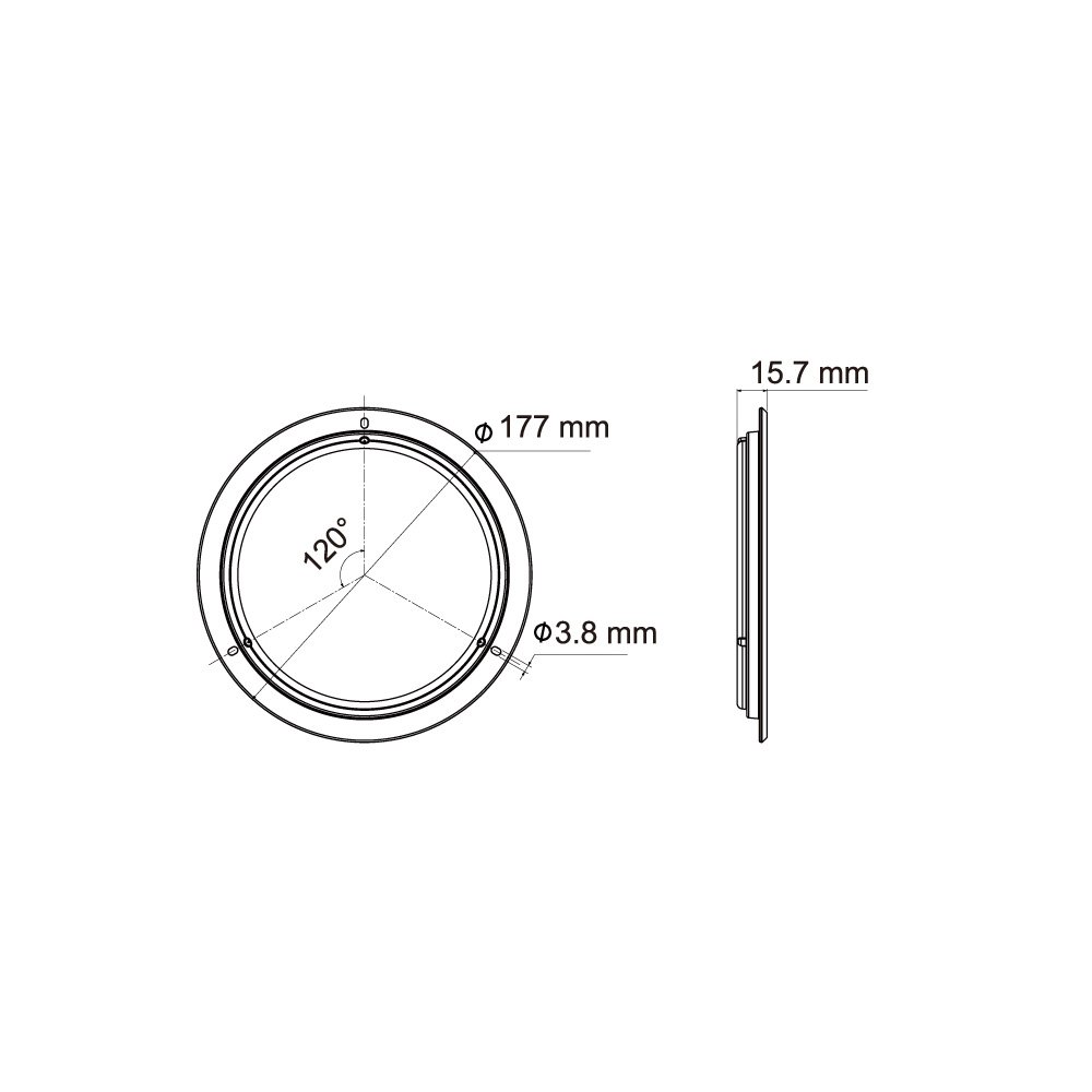 Binnenlicht LED 780lm 12-24V Ø177mm witte bezel