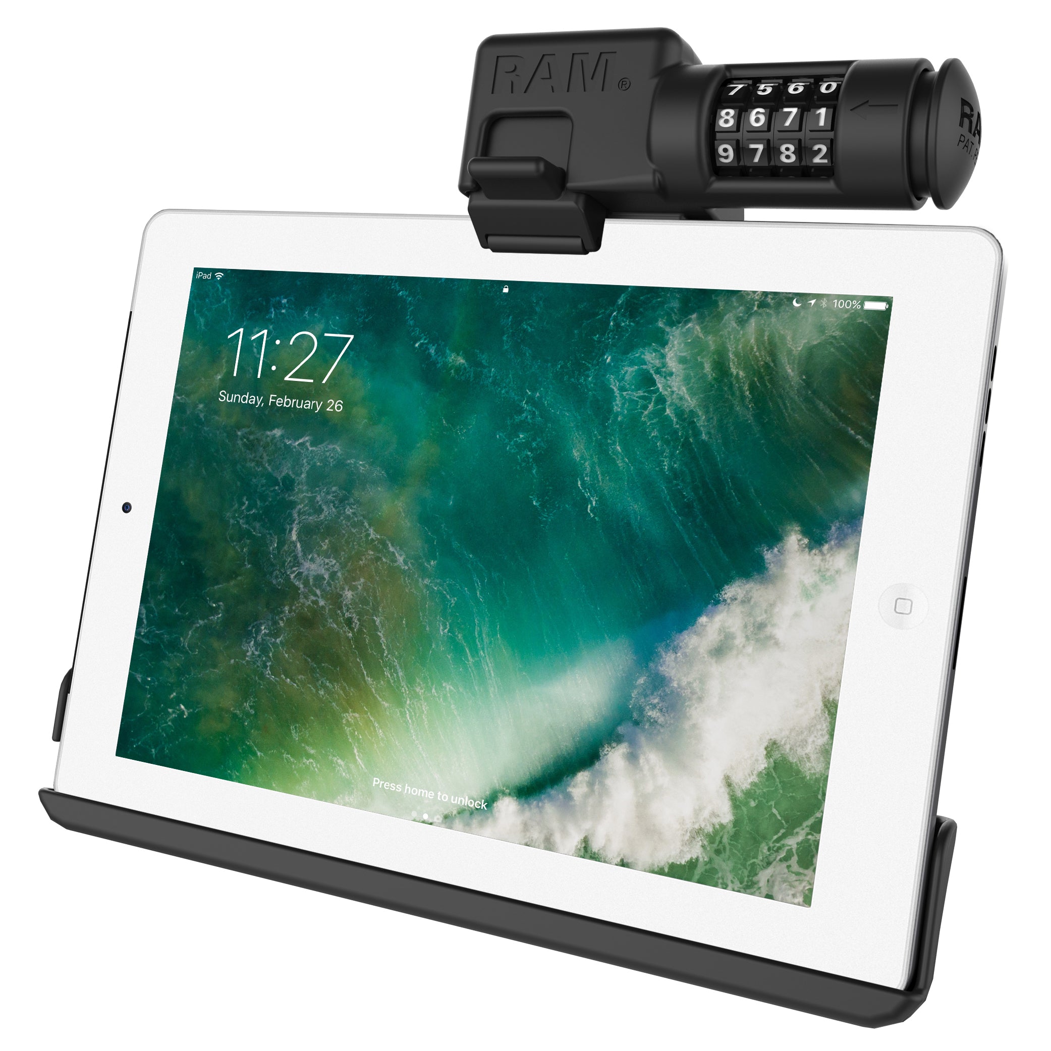Supporto RAM® EZ-Roll'r™ con serratura a combinazione per iPad 6th Gen, Air 2 + More