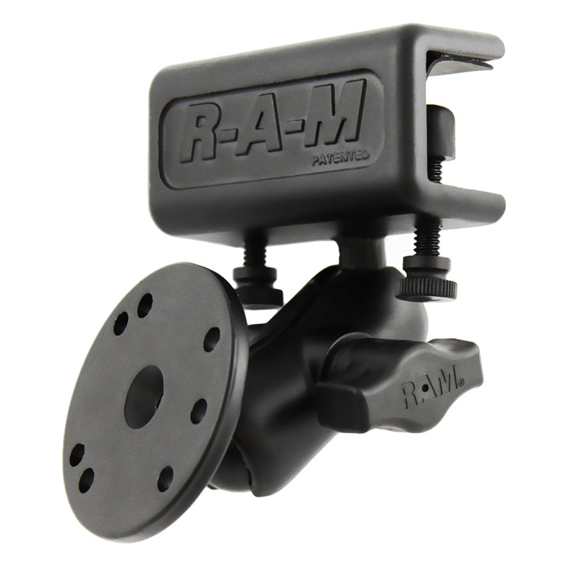 RAM® support à double rotule avec pince pare-soleil et plaque ronde