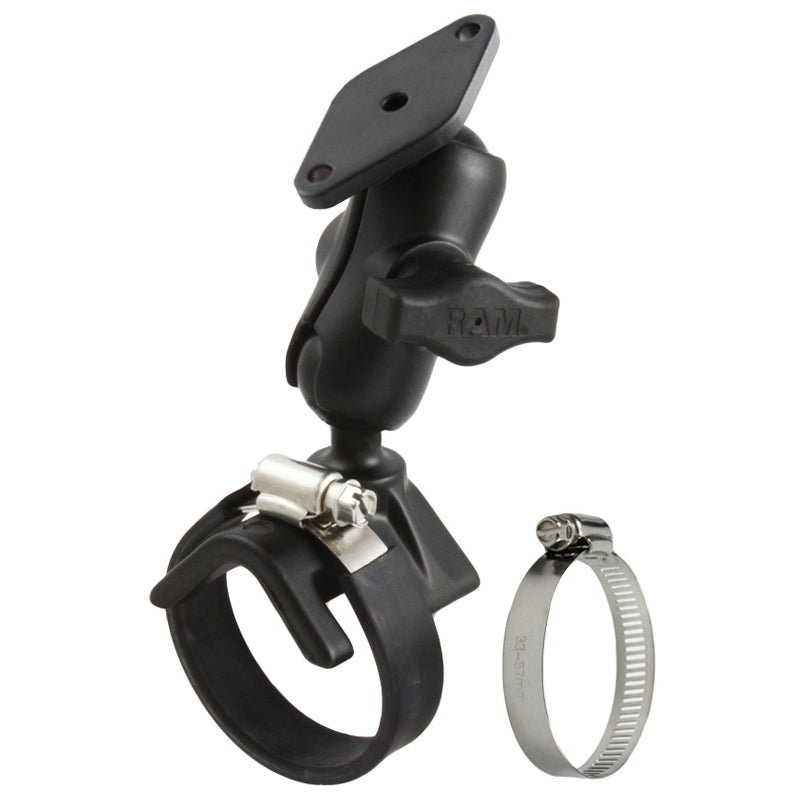 RAM® Doppel-Kugel-Bandschellenhalter mit Diamantplatte - kurz