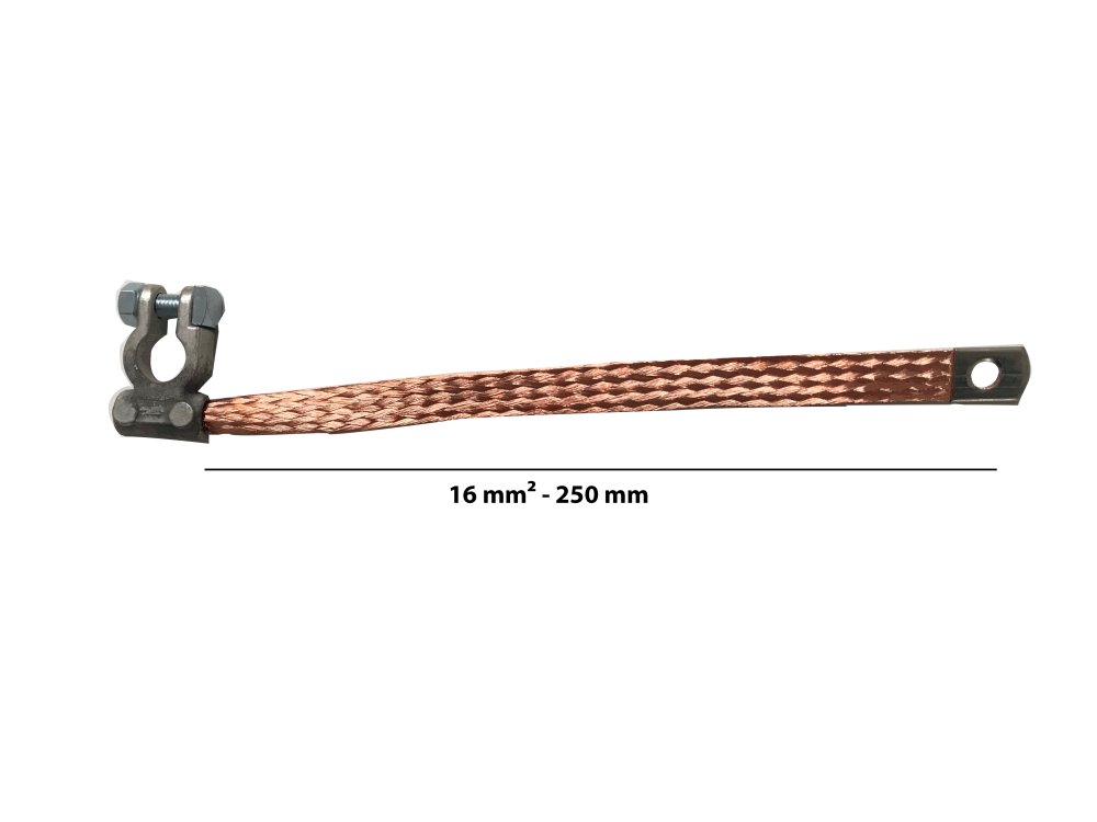 Câble de masse 16mm² 250mm Ø8mm cosse de batterie
