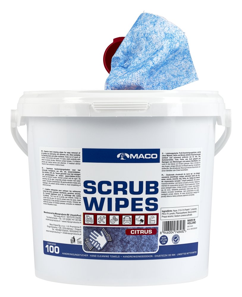 Lingettes de nettoyage ScrubWipesCitrus 270 mm x 300 mm (100 pièces)